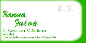 manna fulop business card
