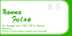 manna fulop business card